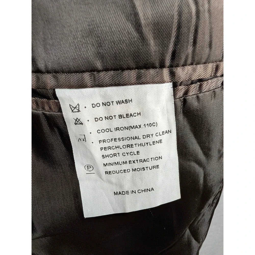 Emanuel Ungaro Mens 50L Brown Pinstripe 100% Wool 3 Button Blazer Sport Coat